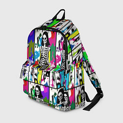 Рюкзак Разноцветные скелеты девушки - поп-арт - мода