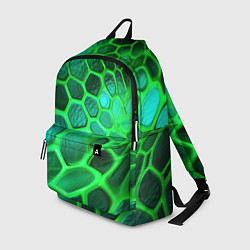 Рюкзак Зеленые неоновые соты, цвет: 3D-принт