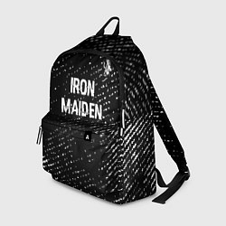 Рюкзак Iron Maiden glitch на темном фоне: символ сверху
