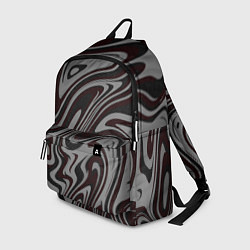 Рюкзак Абстракция тёмно-серый с красным, цвет: 3D-принт