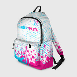 Рюкзак CreepyPasta neon gradient style: символ сверху, цвет: 3D-принт