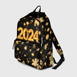 Рюкзак Новый 2024 год - золотые снежинки