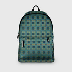 Рюкзак Зелёно-бежевый квадраты, цвет: 3D-принт — фото 2