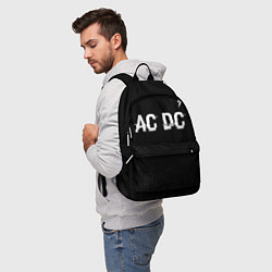 Рюкзак AC DC glitch на темном фоне: символ сверху, цвет: 3D-принт — фото 2