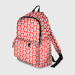 Рюкзак Белые ромашки на красном, цвет: 3D-принт