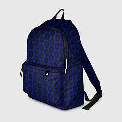 Рюкзак Чёрно-синий паттерн стилизованные цветы, цвет: 3D-принт
