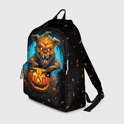 Рюкзак Halloween - страшный медведь с тыквой, цвет: 3D-принт