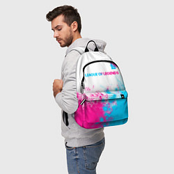 Рюкзак League of Legends neon gradient style посередине, цвет: 3D-принт — фото 2