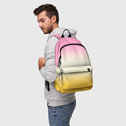 Рюкзак Розовый бежевый желтый градиент, цвет: 3D-принт — фото 2