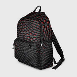 Рюкзак Узор на чёрно красном карбоновом фоне, цвет: 3D-принт