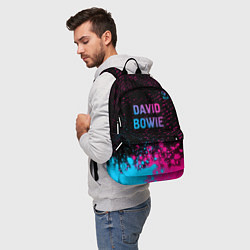 Рюкзак David Bowie - neon gradient посередине, цвет: 3D-принт — фото 2