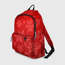 Рюкзак Красные снежинки, цвет: 3D-принт