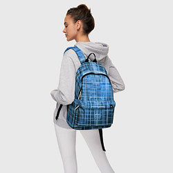 Рюкзак Синие неоновые полосы киберпанк, цвет: 3D-принт — фото 2