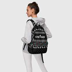 Рюкзак CS GO новогодний свитер с оленями, цвет: 3D-принт — фото 2