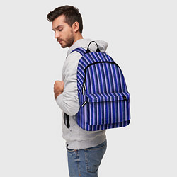 Рюкзак Сине-фиолетовый в полоску, цвет: 3D-принт — фото 2