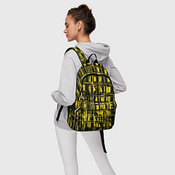 Рюкзак Смазанная краска чёрная и жёлтая, цвет: 3D-принт — фото 2