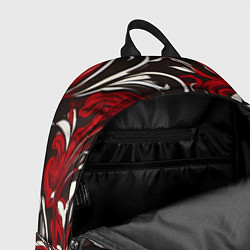 Рюкзак Красно белый узор на чёрном фоне, цвет: 3D-принт — фото 2