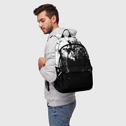 Рюкзак Черно-белый гранж текстуры дерева, цвет: 3D-принт — фото 2