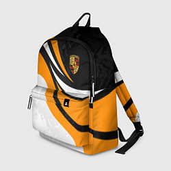 Рюкзак Porsche - Оранжевая абстракция, цвет: 3D-принт