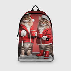 Рюкзак С новым котом - два кота в костюмах Санты, цвет: 3D-принт — фото 2