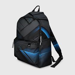 Рюкзак Голубая неоновая полоса на черном, цвет: 3D-принт