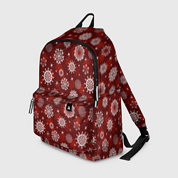 Рюкзак Snowflakes on a red background, цвет: 3D-принт