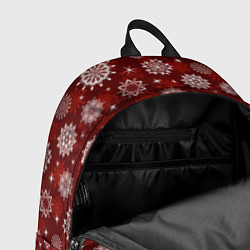 Рюкзак Snowflakes on a red background, цвет: 3D-принт — фото 2