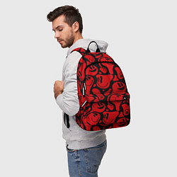 Рюкзак Красные смайлы, цвет: 3D-принт — фото 2