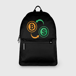 Рюкзак Криптовалюта биткоин и доллар, цвет: 3D-принт — фото 2