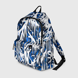 Рюкзак Белый и синий узор, цвет: 3D-принт