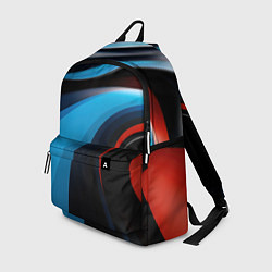 Рюкзак Черные и синии волны спортивный стиль, цвет: 3D-принт