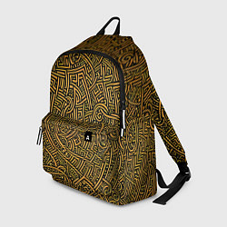 Рюкзак Золотые узоры на черном фоне, цвет: 3D-принт