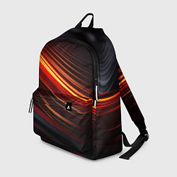 Рюкзак Яркая оранжевая полосы на черной абстракции, цвет: 3D-принт