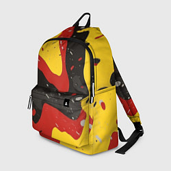 Рюкзак Красные желтые оранжевые пятна краски абстракция, цвет: 3D-принт