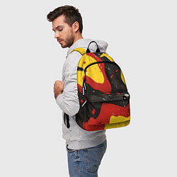 Рюкзак Красные желтые оранжевые пятна краски абстракция, цвет: 3D-принт — фото 2