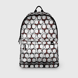 Рюкзак Киберпанк узор из шестиугольников красный, цвет: 3D-принт — фото 2