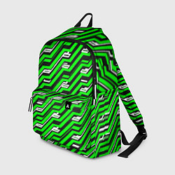 Рюкзак Чёрно-зелёный линейный узор киберпанк