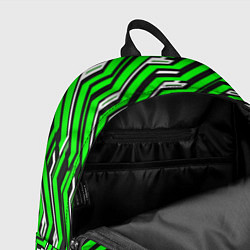Рюкзак Чёрно-зелёный линейный узор киберпанк, цвет: 3D-принт — фото 2