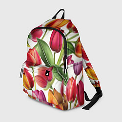 Рюкзак Паттерн с тюльпанами, цвет: 3D-принт