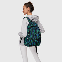 Рюкзак Тёмный сине-зелёный паттерн мелкая мозаика, цвет: 3D-принт — фото 2