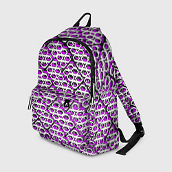 Рюкзак Фиолетово-белый узор на чёрном фоне