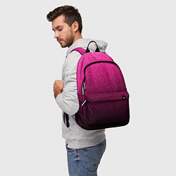Рюкзак Яркий розовый градиент полоска, цвет: 3D-принт — фото 2