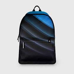 Рюкзак Геометрическая синяя абстракция на черном фоне мин, цвет: 3D-принт — фото 2