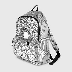 Рюкзак Мандала солнцевидная чёрно-белая, цвет: 3D-принт