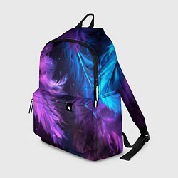 Рюкзак Искрящиеся перья в розовых и голубых оттенках, цвет: 3D-принт