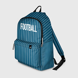 Рюкзак Синий с белым полосатый узор с надписью футбол