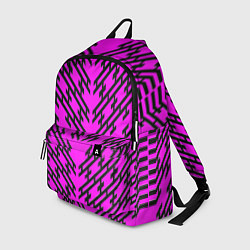 Рюкзак Чёрные полосы на розовом фоне, цвет: 3D-принт