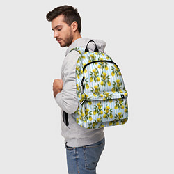 Рюкзак Ветка летних лимонов - голубые полосы, цвет: 3D-принт — фото 2
