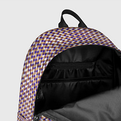Рюкзак Сине-бежевый текстурированный квадраты-рябь, цвет: 3D-принт — фото 2