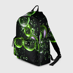 Рюкзак Зеленые пузыри на черном, цвет: 3D-принт